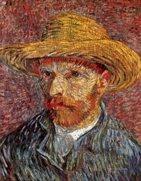  sombrero Pintura - Autorretrato con sombrero de paja 4 Vincent van Gogh
